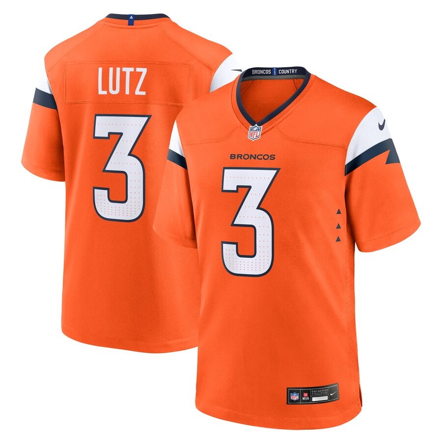 Men's Denver Broncos Wil Lutz Nike Orange Team Game Jersey