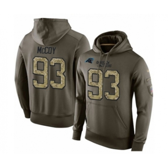 Football Carolina Panthers #93 Gerald McCoy Green Salute To Service Men's Pullover Hoodie