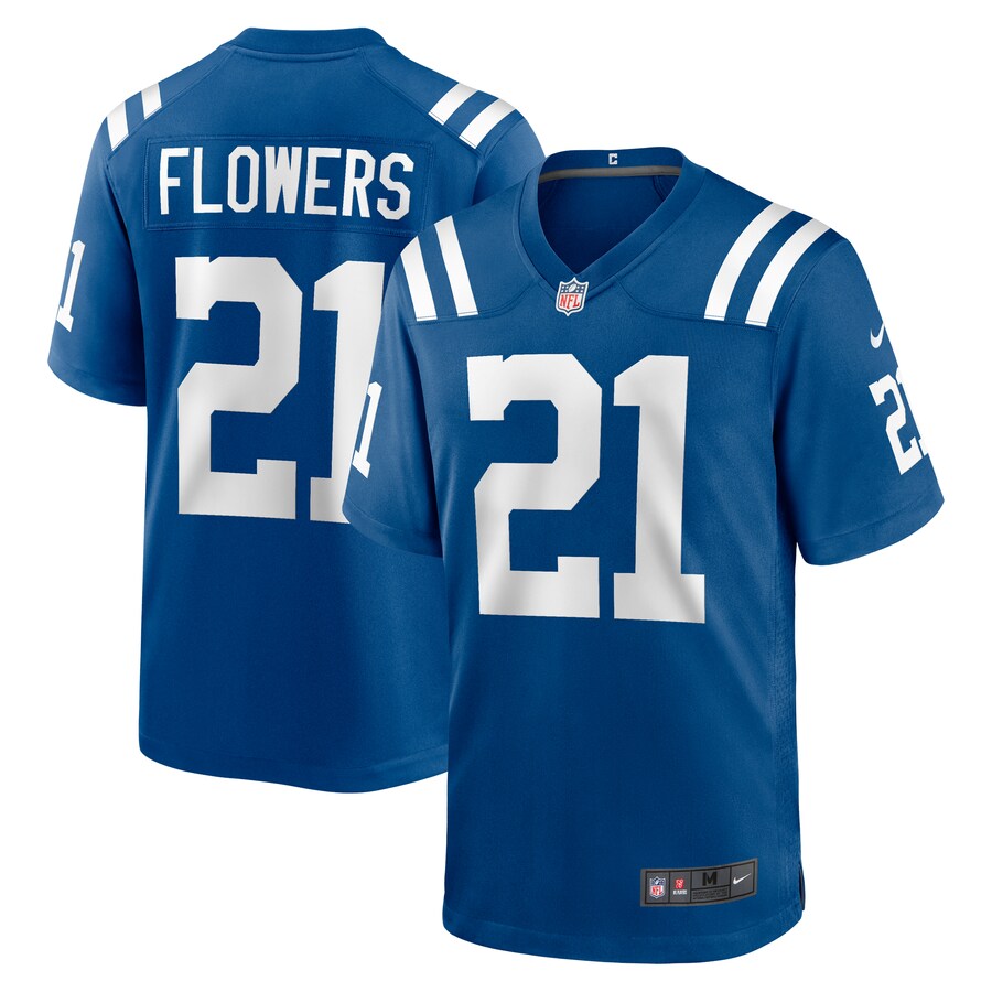 Men's Indianapolis Colts Dallis Flowers Nike  Royal Game Jersey