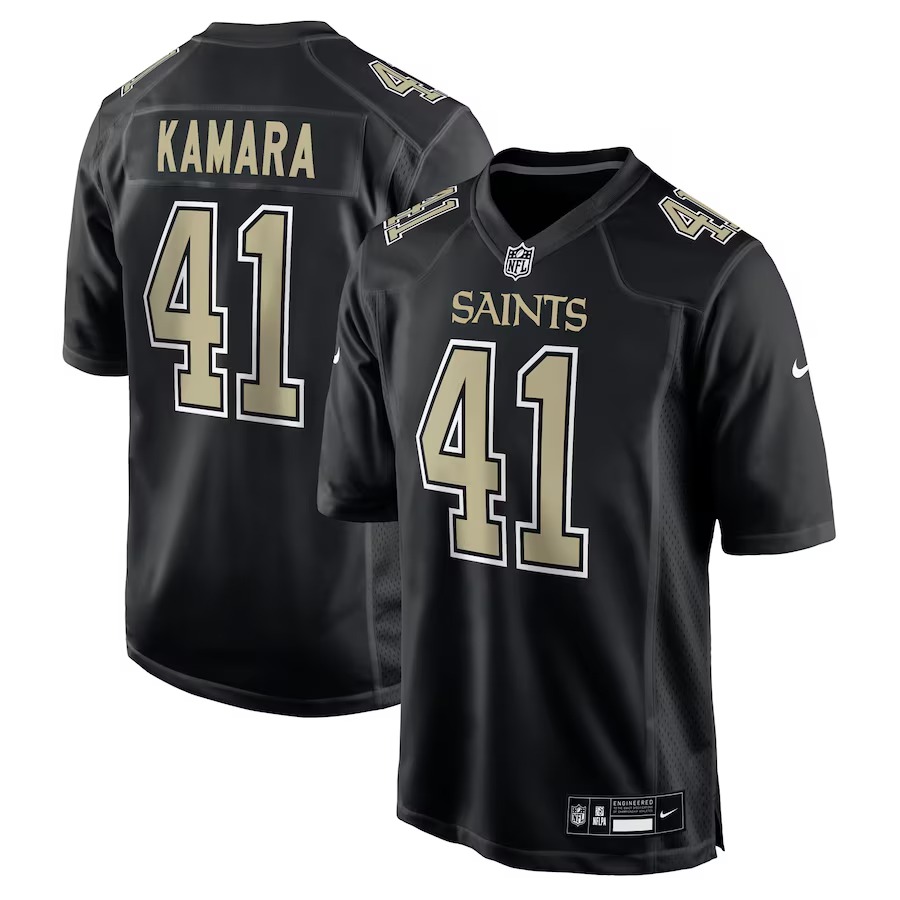 Men's New Orleans Saints Alvin Kamara Nike Carbon Black Fashion Game Jersey