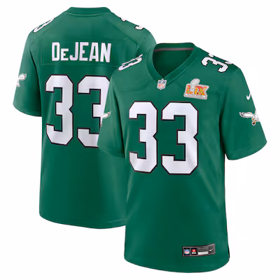 Men's Philadelphia Eagles Cooper DeJean Nike Kelly Green Super Bowl LIX 2nd Alternate Game Jersey