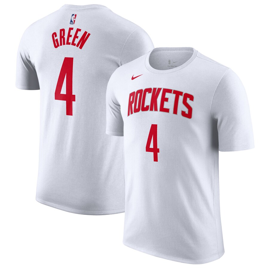 Men's Houston Rockets Jalen Green Nike White 2022/23 Name & Number T-Shirt