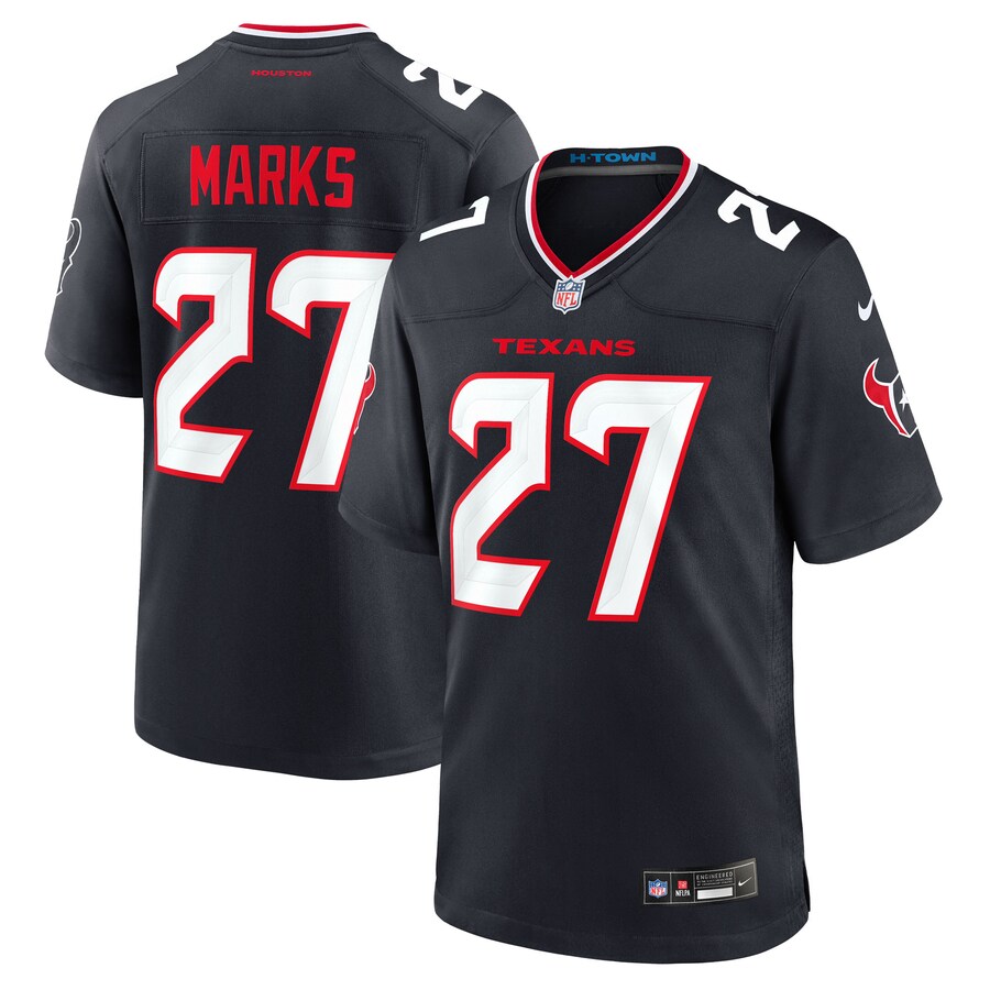 Men's Houston Texans Woody Marks Nike Navy Team Game Jersey
