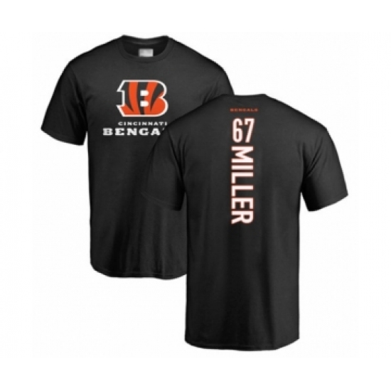 Football Cincinnati Bengals #67 John Miller Black Backer T-Shirt