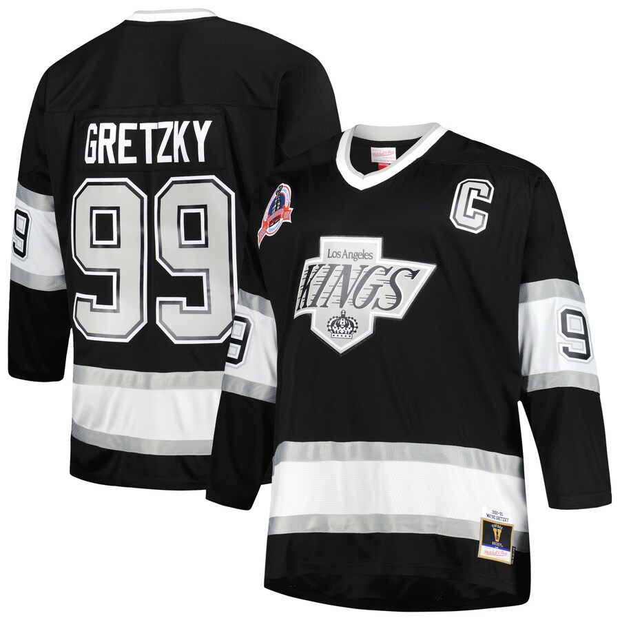 Men's Los Angeles Kings Wayne Gretzky Mitchell & Ness Black Big & Tall 1992/93 Blue Line Player Jersey
