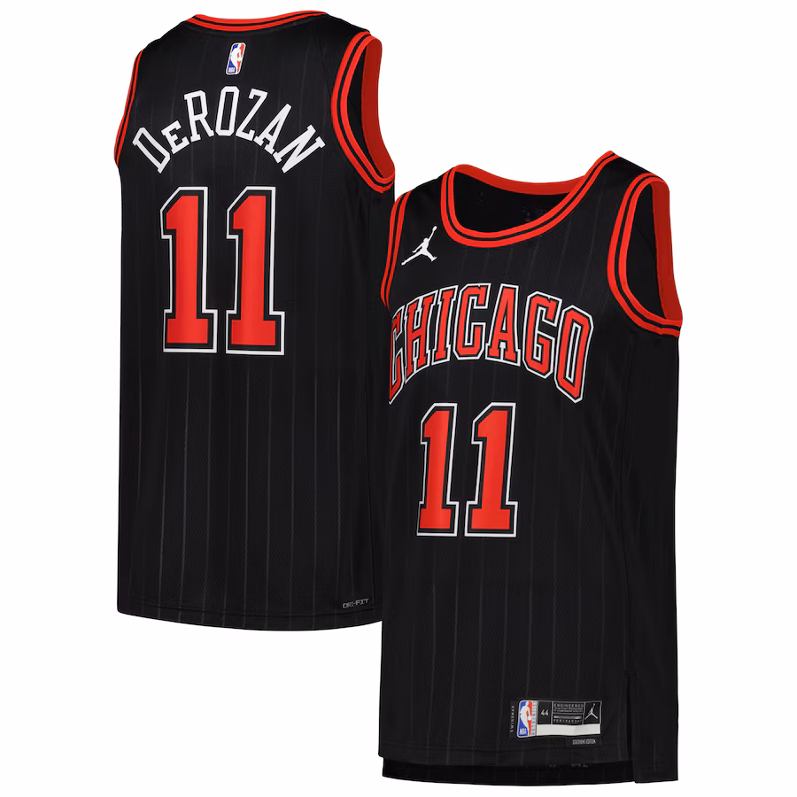 Unisex Chicago Bulls DeMar DeRozan Jordan Brand Black Swingman Jersey - Statement Edition