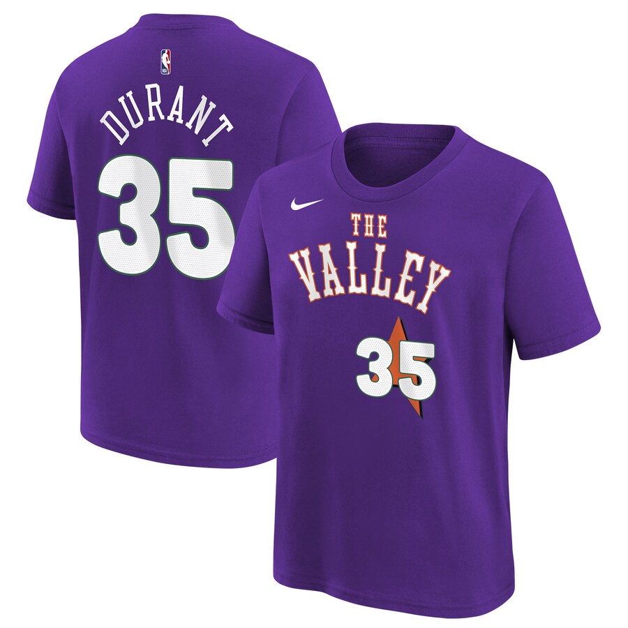 Youth Phoenix Suns Kevin Durant Nike Purple 2024/25 City Edition Name & Number T-Shirt