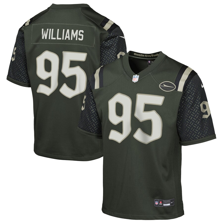 Youth New York Jets Quinnen Williams Nike Gotham Green 2025 Rivalries Collection Game Jersey