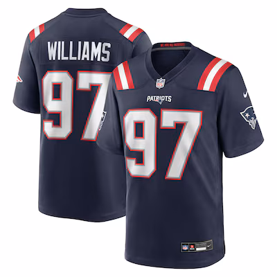 Men's New England Patriots Milton Williams Nike Navy Game Player Jersey