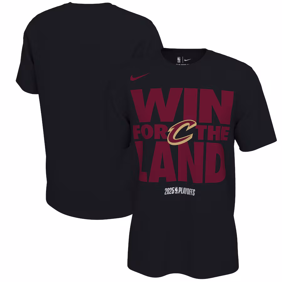 Unisex Cleveland Cavaliers Nike Black 2025 NBA Playoffs On-Court Mantra T-Shirt