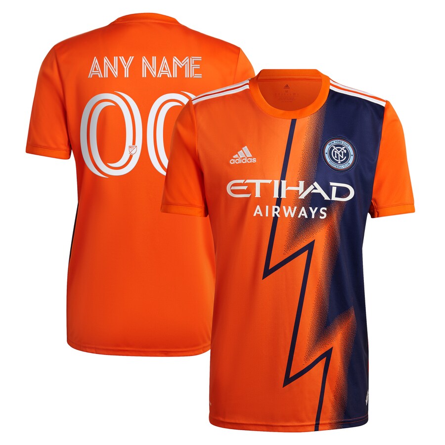 Men's New York City FC adidas Orange 2022 The Volt Kit Replica Custom Jersey