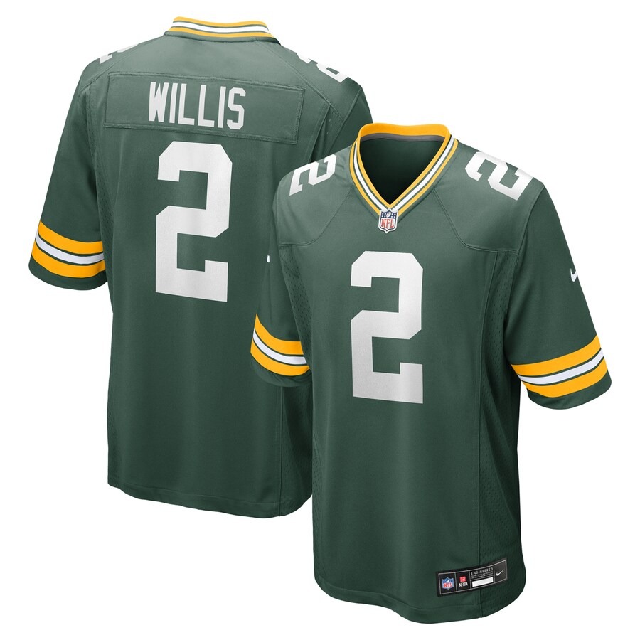 Men's Green Bay Packers Malik Willis Nike Green Game Jersey