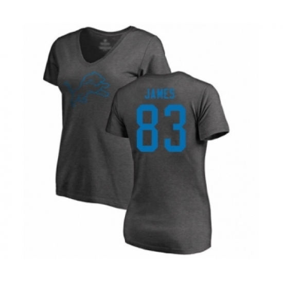 Football Women's Detroit Lions #83 Jesse James Ash One Color T-Shirt