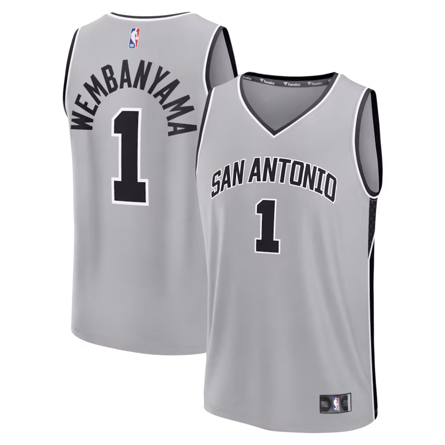 Men's San Antonio Spurs Victor Wembanyama Fanatics Silver Fast Break Jersey - Statement Edition
