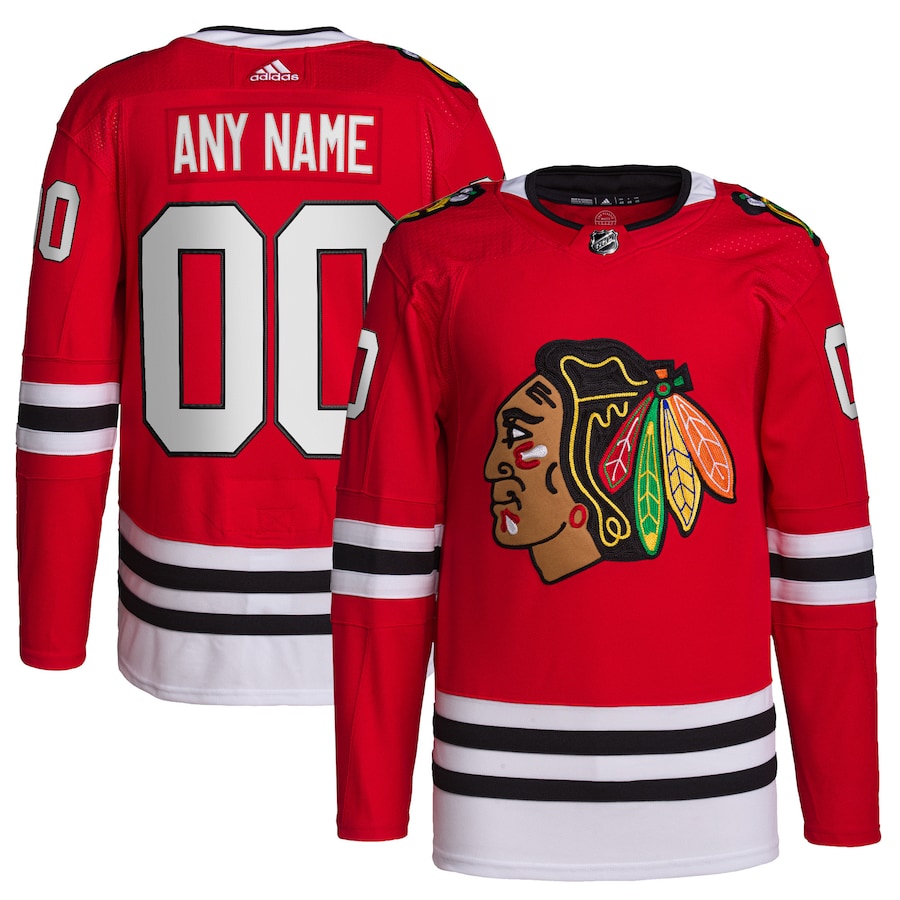 Men's Chicago Blackhawks adidas Red Home Primegreen Authentic Custom Jersey