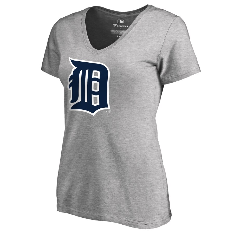 Women's Detroit Tigers Ash Forbes V-Neck T-Shirt