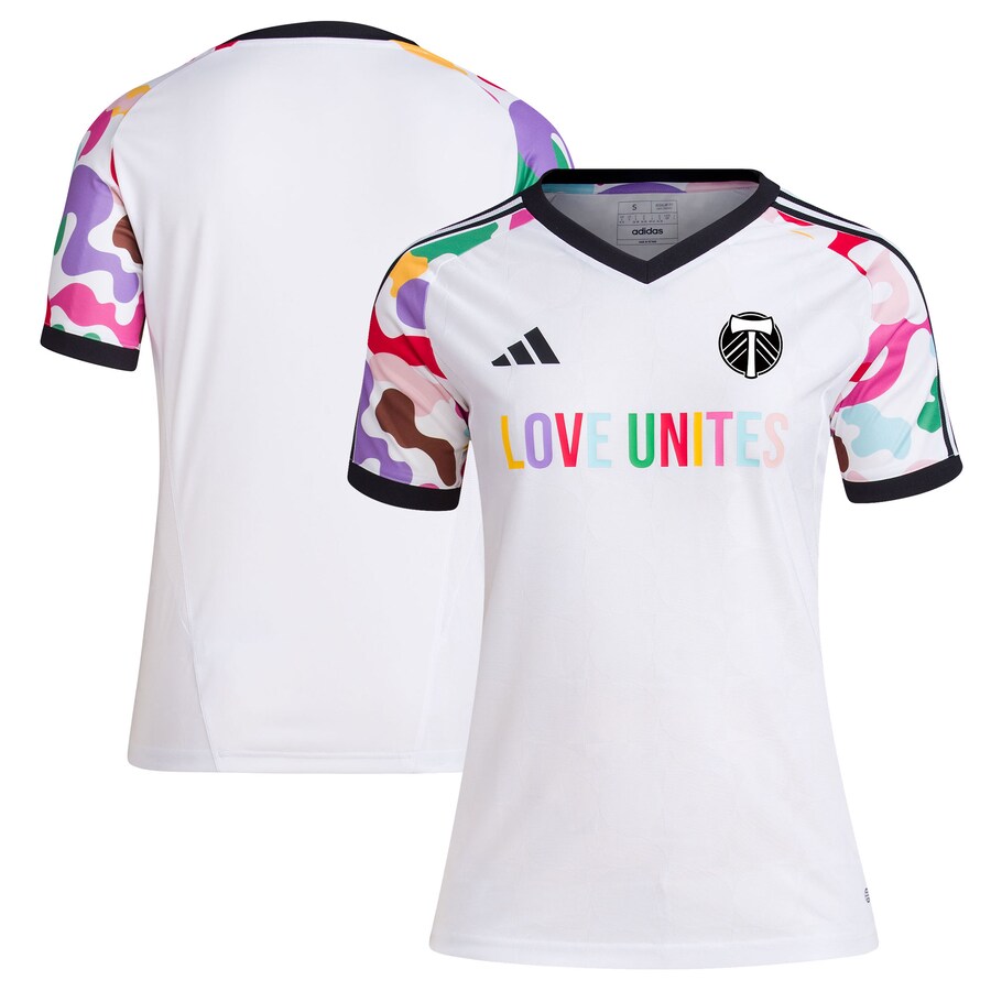 Women's Portland Timbers adidas White 2023 Pride Pre-Match Top