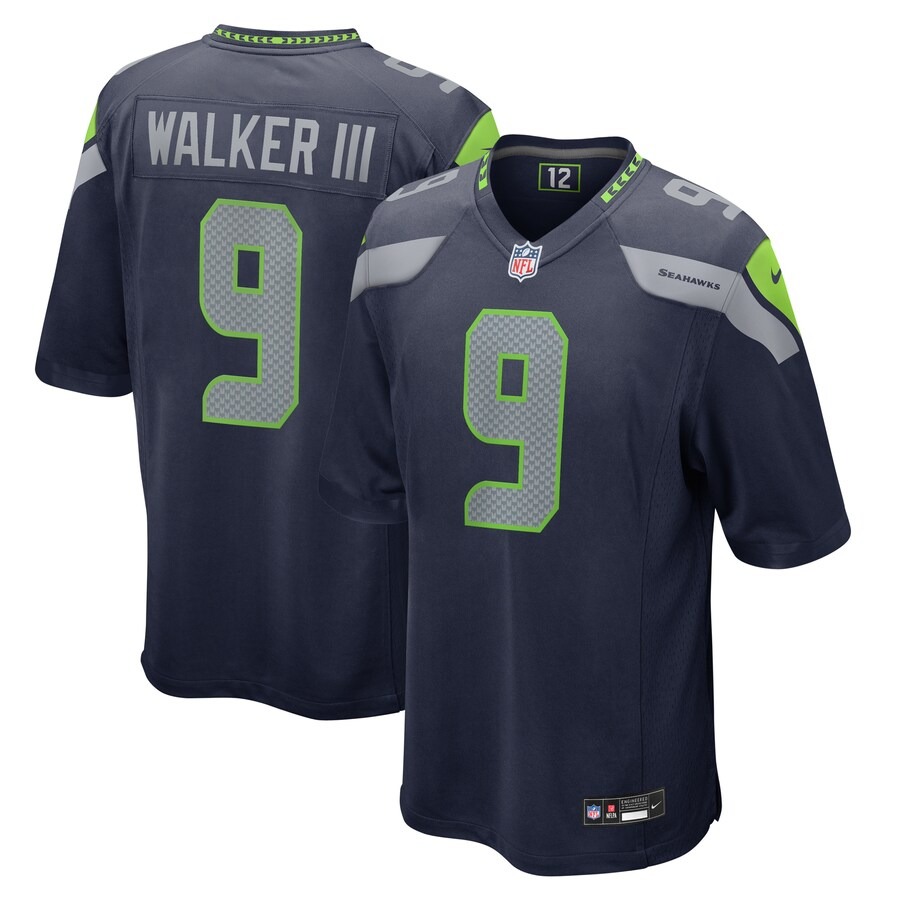 Men's Seattle Seahawks Kenneth Walker III Nike College Navy Team Game Jersey
