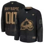 Men's Colorado Avalanche Fanatics Black 2024 Military Appreciation Personalized Long Sleeve Practice Jersey