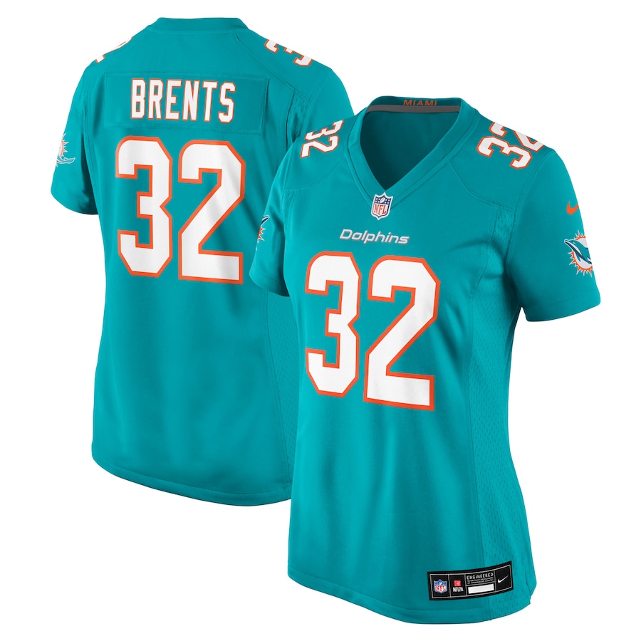 Women's Miami Dolphins Julius Brents Nike Aqua Team Game Jersey