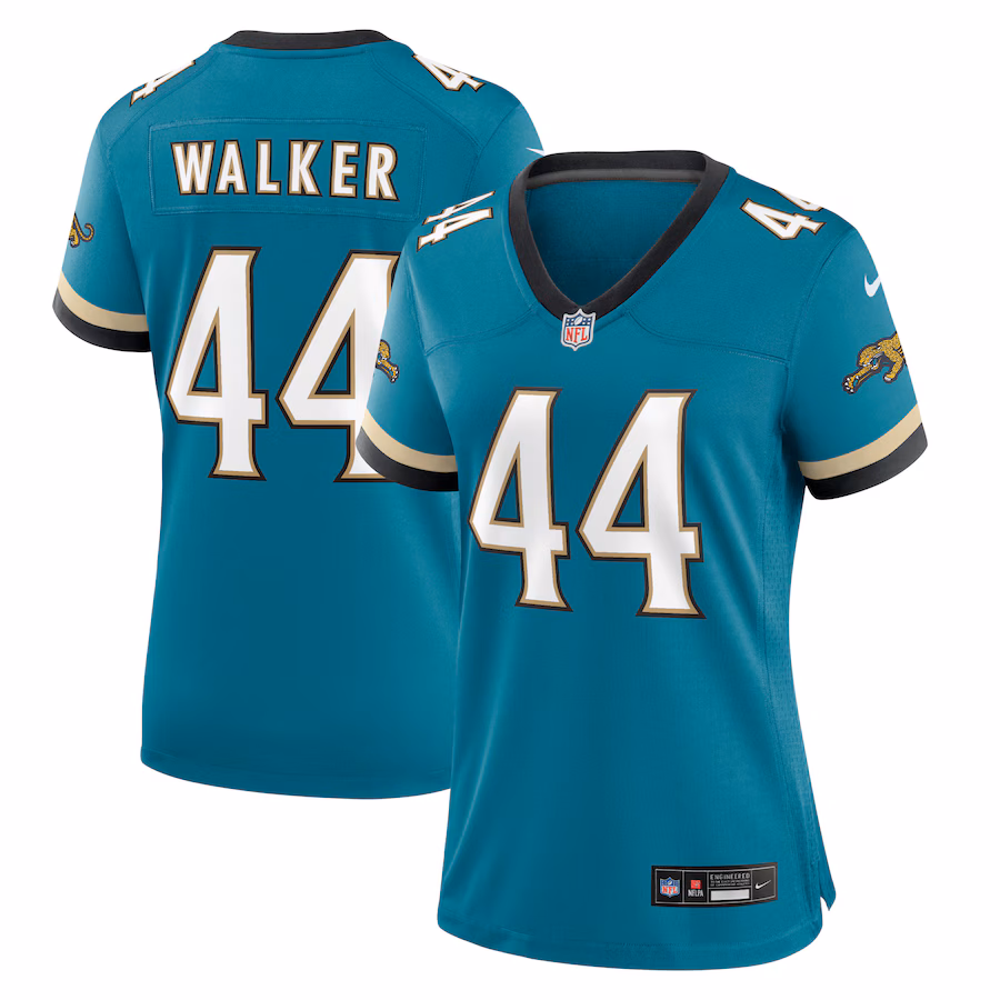 Women's Jacksonville Jaguars Travon Walker Nike Teal Prowler Throwback Game Jersey