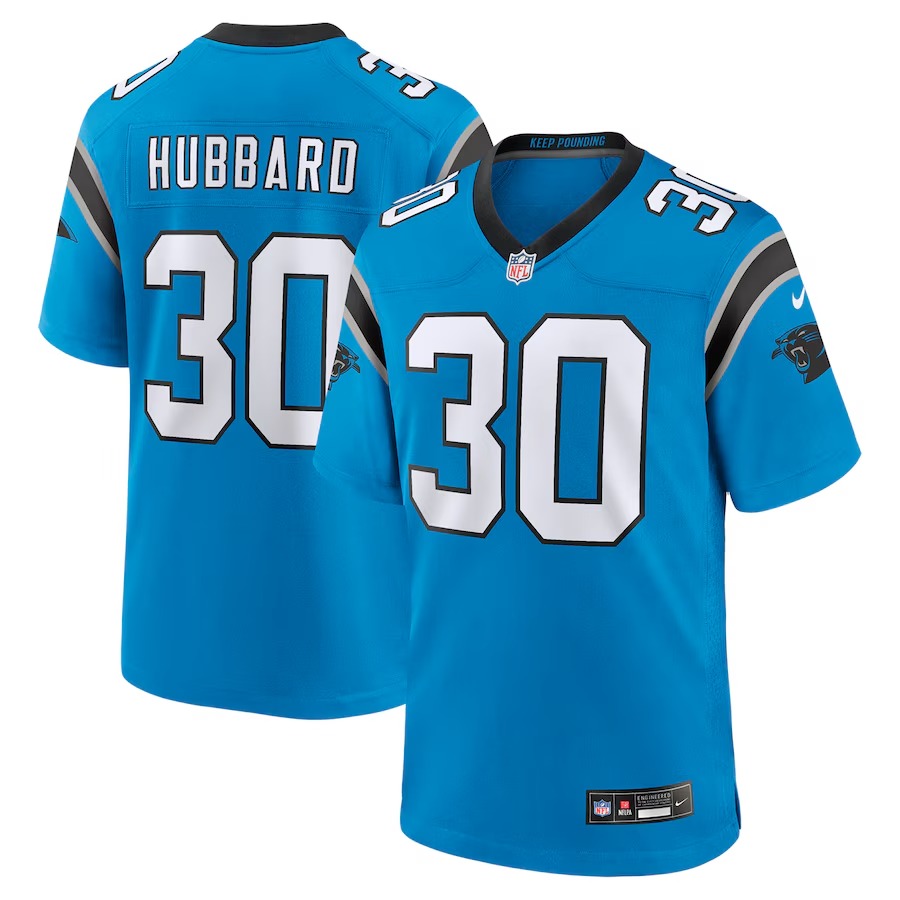Men's Carolina Panthers Chuba Hubbard Nike Blue Alternate Game Jersey