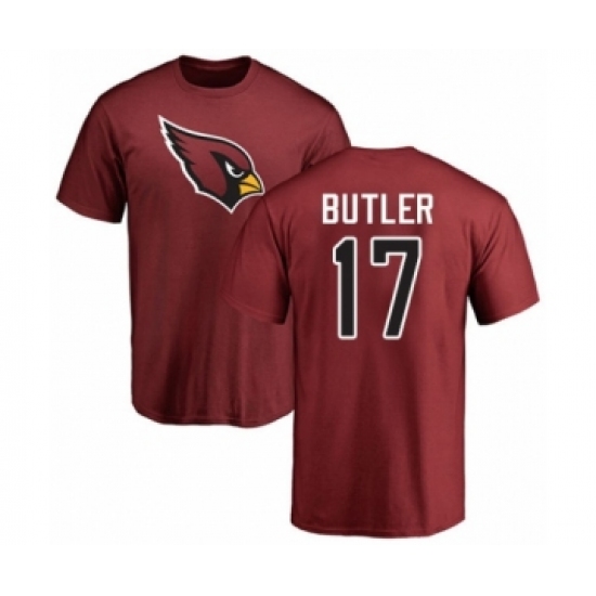Football Arizona Cardinals #17 Hakeem Butler Maroon Name & Number Logo T-Shirt