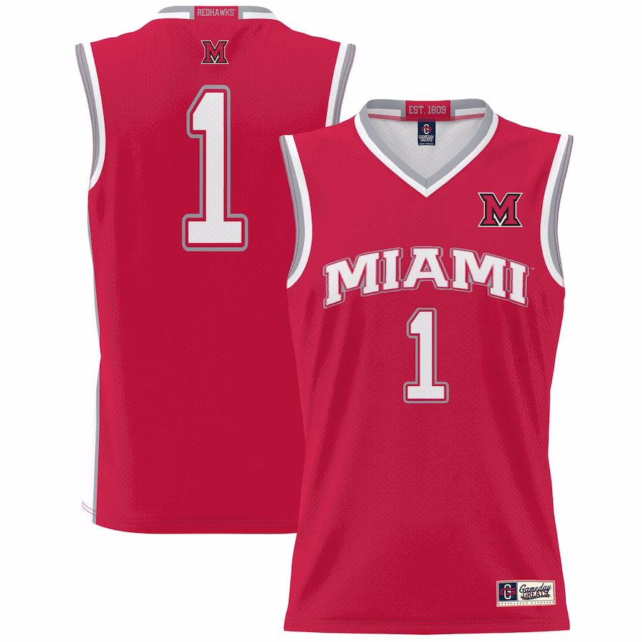 #1 Miami University RedHawks GameDay Greats Lightweight Basketball Fashion Jersey - Red