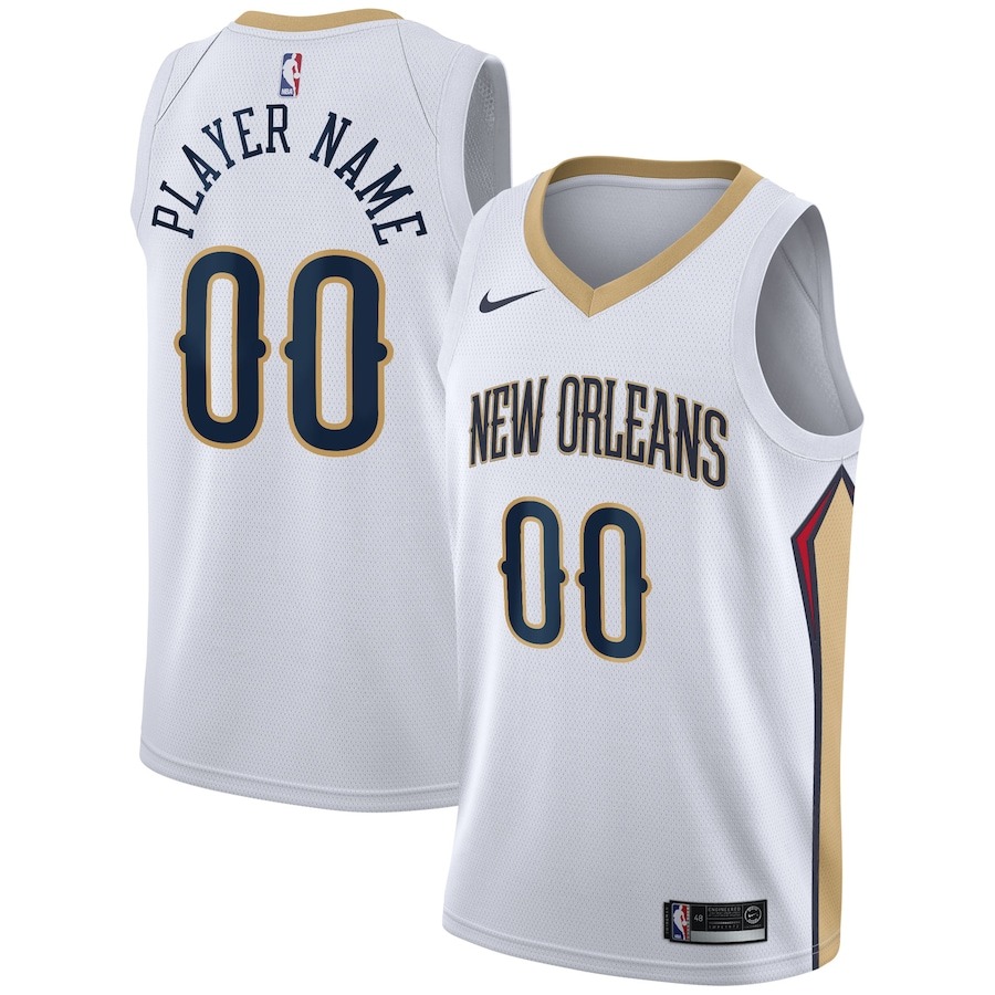Men's New Orleans Pelicans Nike White 2020/21 Swingman Custom Jersey - Association Edition