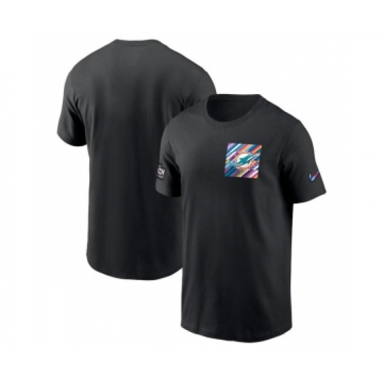 Men's Miami Dolphins Black 2023 Crucial Catch Sideline Tri-Blend T-Shirt