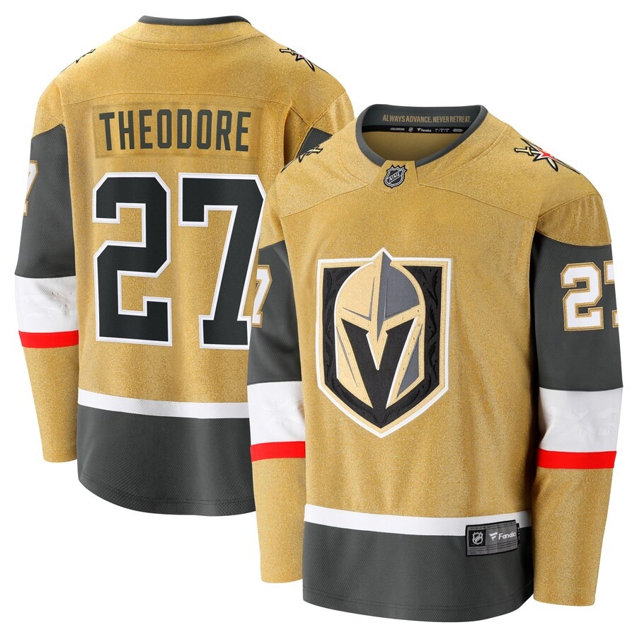 Men's Vegas Golden Knights Shea Theodore Fanatics Branded Gold Home Breakaway Jersey