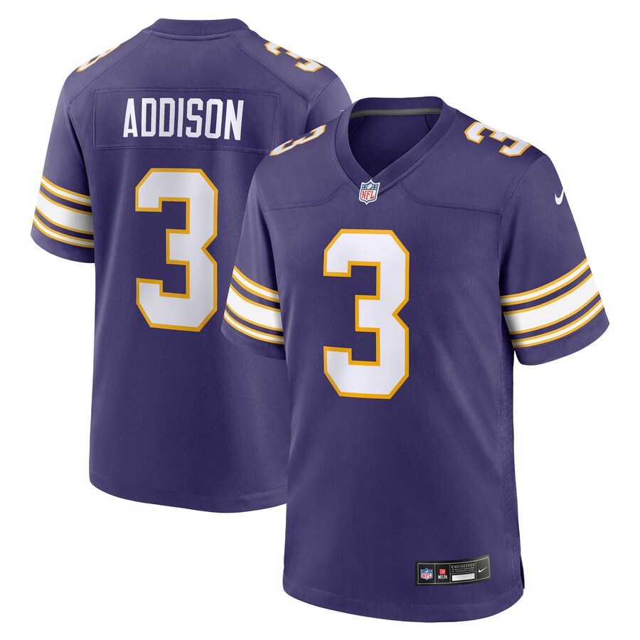 Men's Minnesota Vikings Jordan Addison Nike Purple Alternate Game Jersey