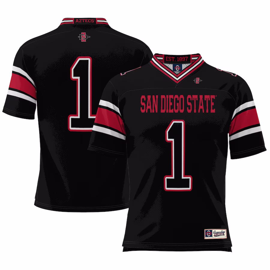 #1 San Diego State Aztecs GameDay Greats Youth Football Jersey - Black