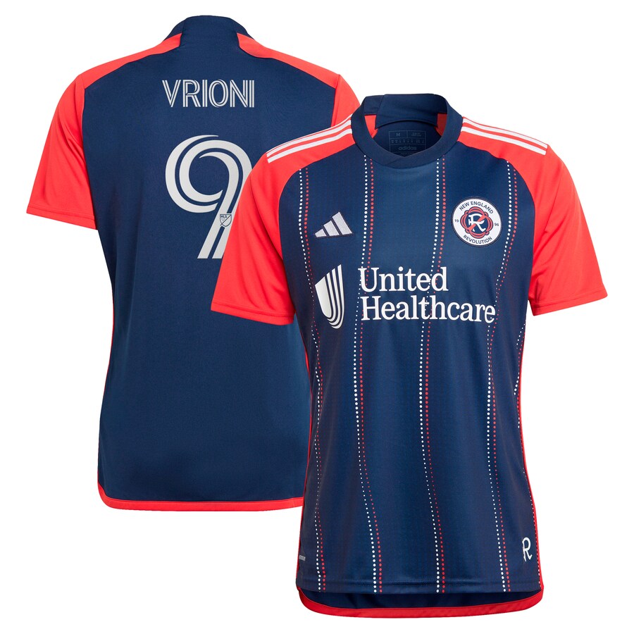 Men's New England Revolution Giacomo Vrioni adidas Navy 2024 Boston Tea Party Replica Player Jersey