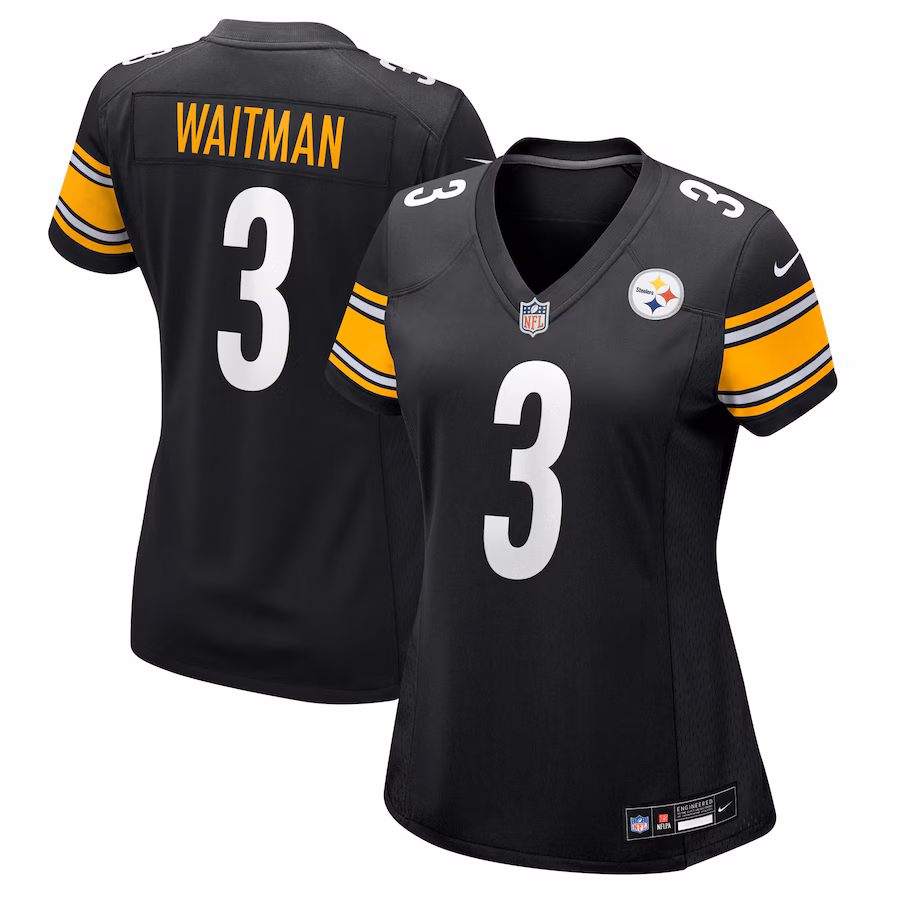 Women's Pittsburgh Steelers Corliss Waitman Nike Black Team Game Jersey