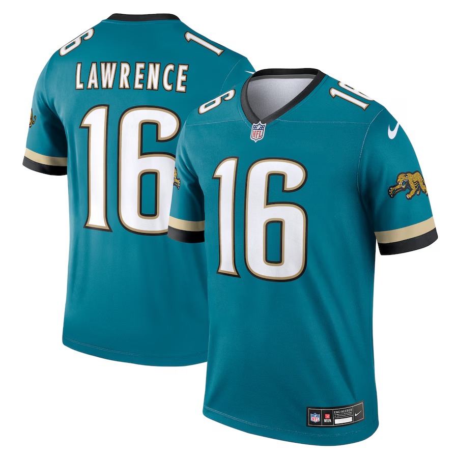Men's Jacksonville Jaguars Trevor Lawrence Nike Teal Prowler Throwback Legend Jersey