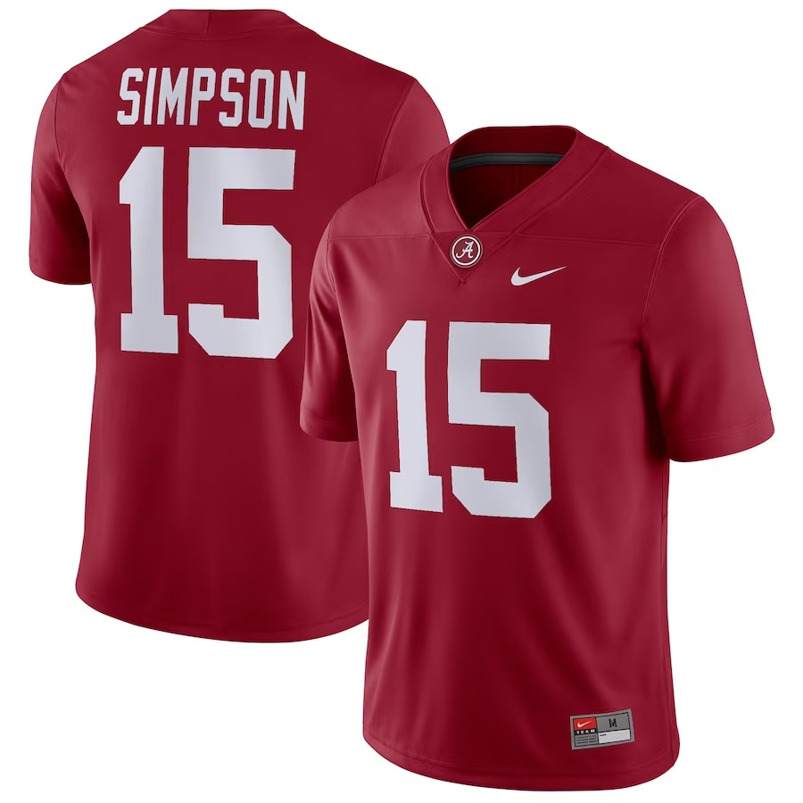 Ty Simpson Alabama Crimson Tide Nike NIL Replica Football Jersey - Crimson