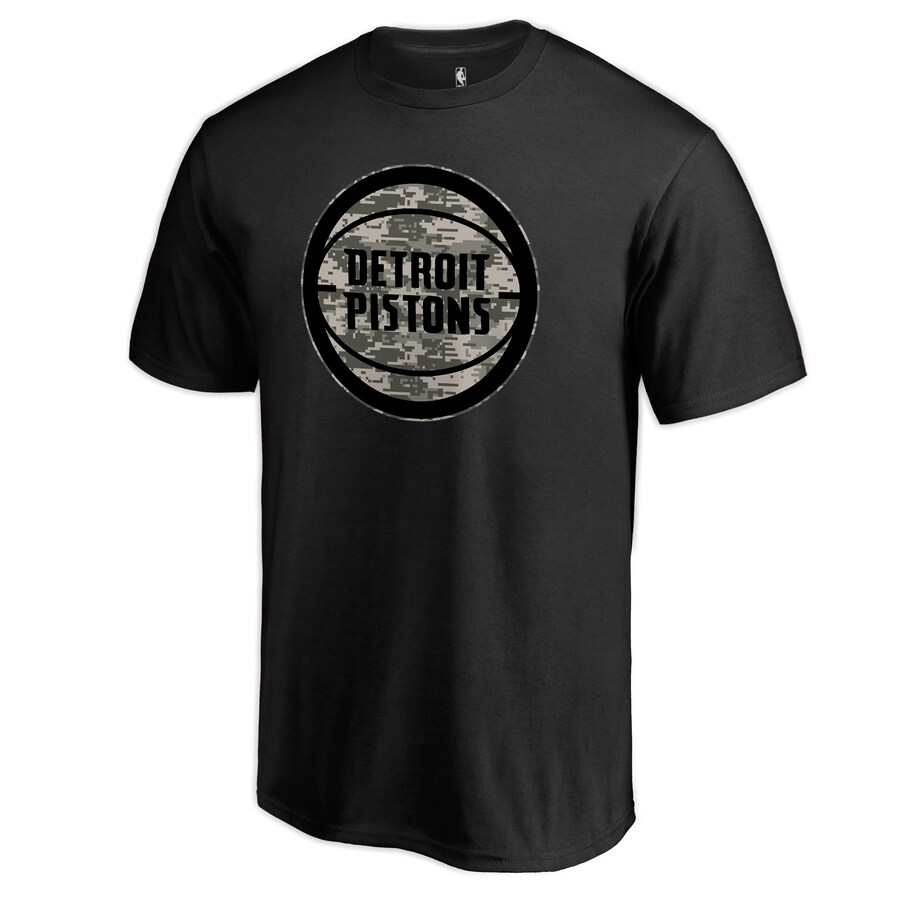 Men's Detroit Pistons Black Cloak Camo T-Shirt