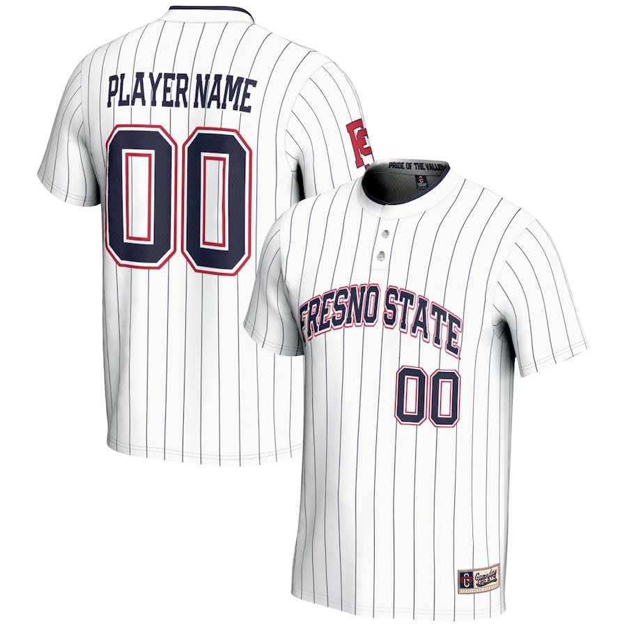Fresno State Bulldogs GameDay Greats NIL Pick-A-Player Lightweight Softball Jersey - White