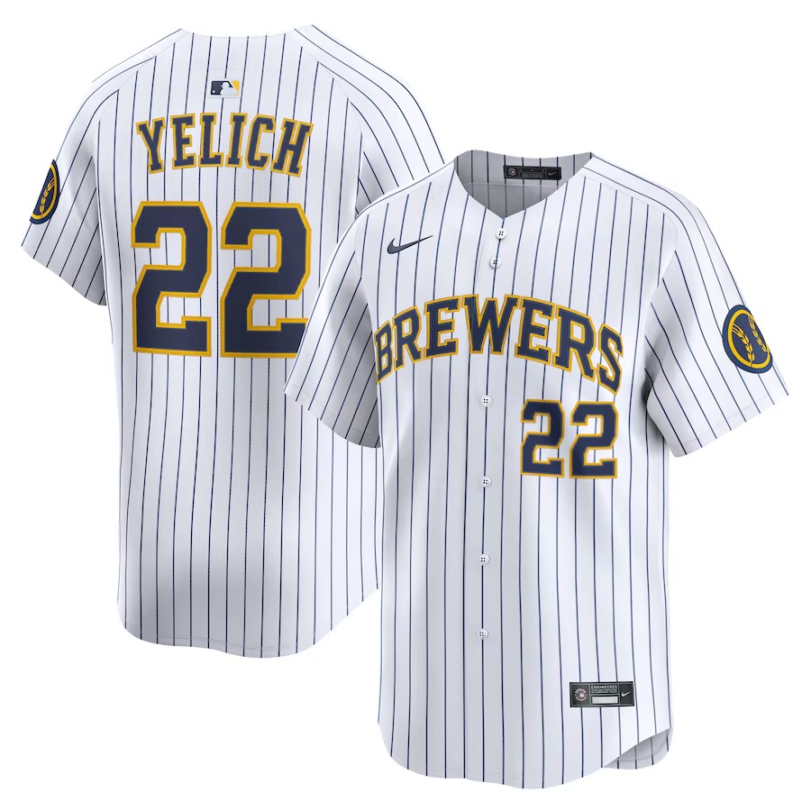 Men's Milwaukee Brewers Christian Yelich Nike White Alternate Limited Jersey