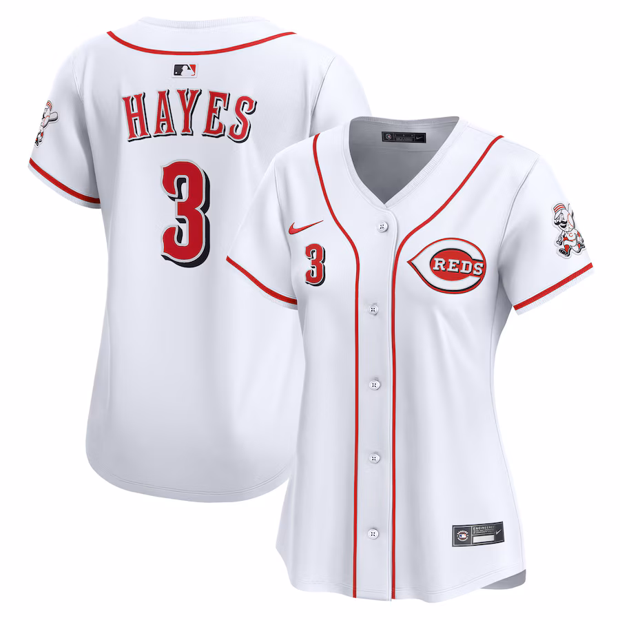 Women's Cincinnati Reds Ke'Bryan Hayes Nike White Home Limited Player Jersey