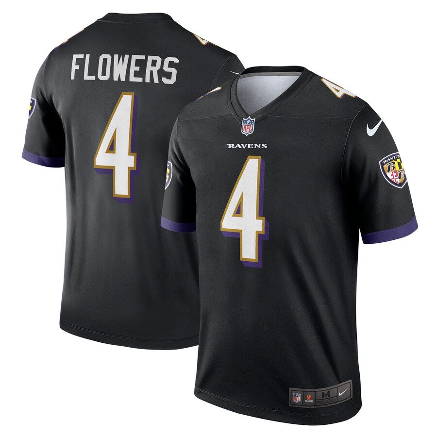 Men's Baltimore Ravens Zay Flowers Nike Black Legend Player Performance Top