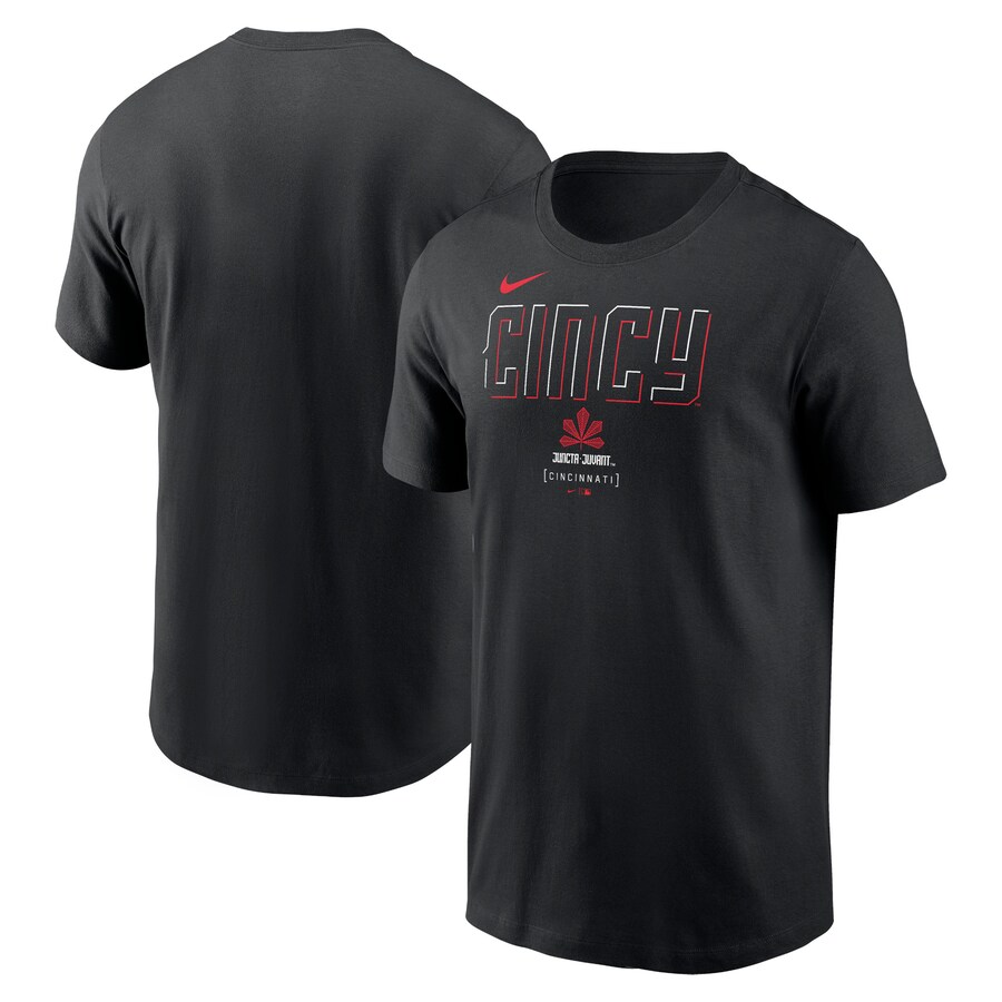 Men's Cincinnati Reds Nike Black City Connect Large Logo T-Shirt
