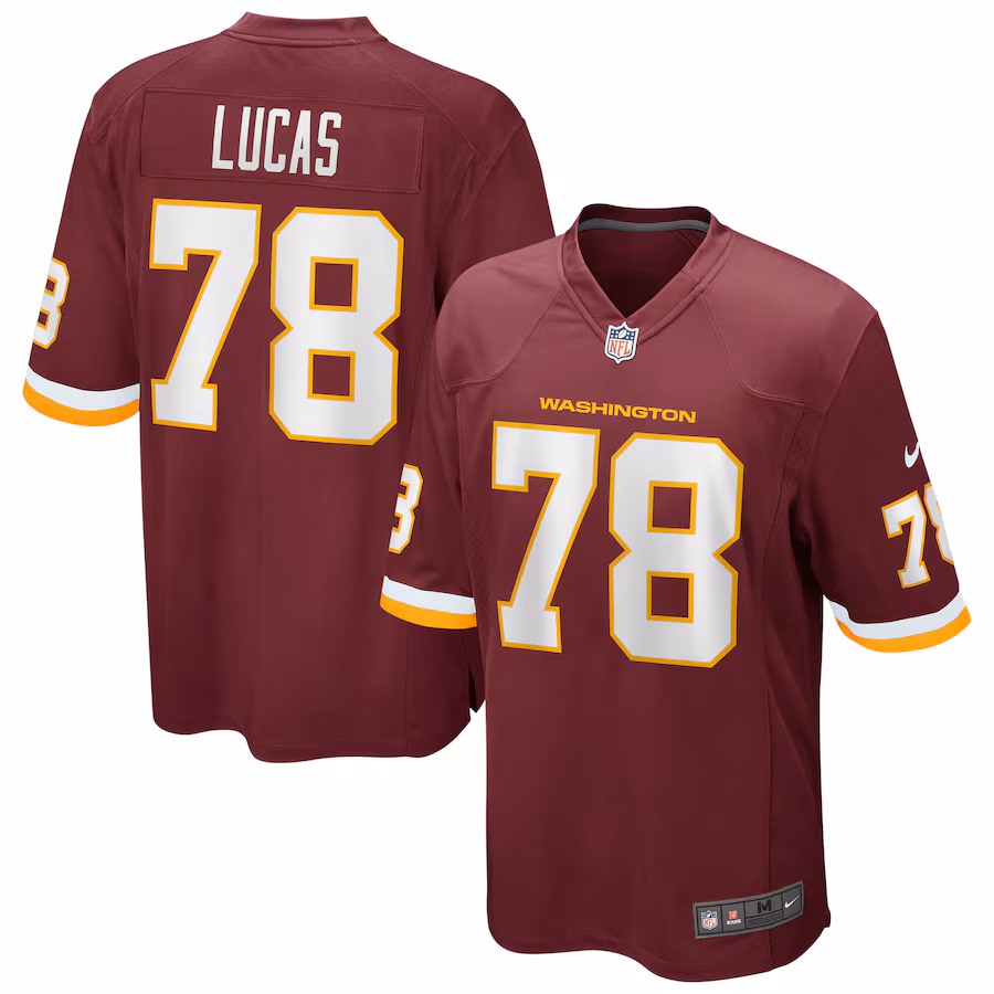Men's Nike Cornelius Lucas Washington Football Team Burgundy Game Player Jersey