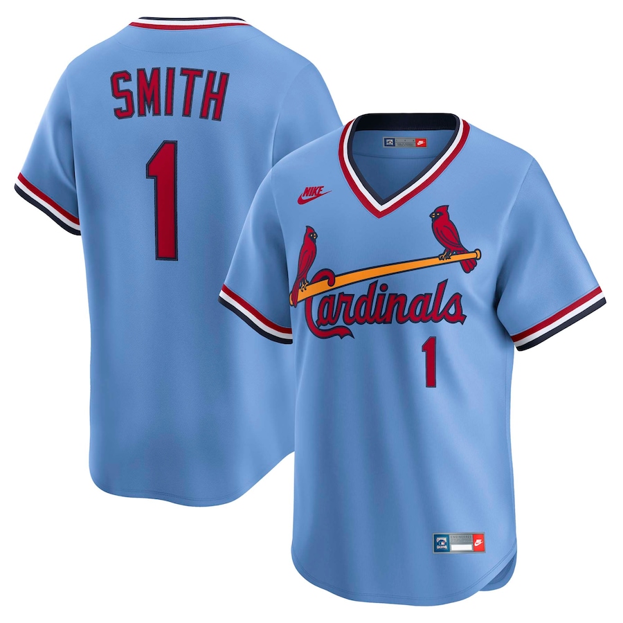 Men's St. Louis Cardinals Ozzie Smith Nike Blue Throwback Cooperstown Collection Limited Jersey