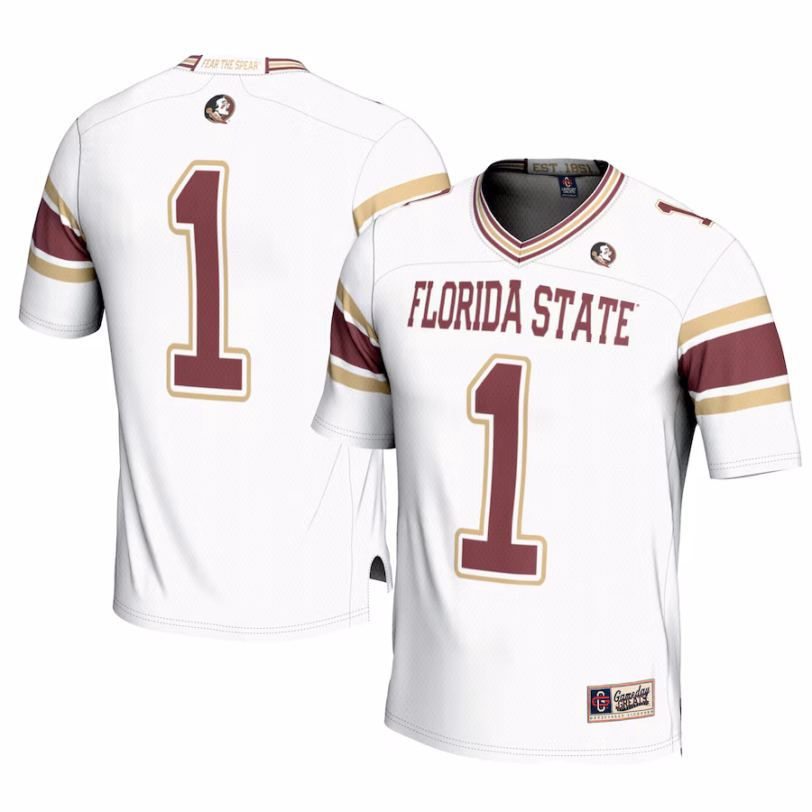 Men's GameDay Greats #1 White Florida State Seminoles Football Jersey