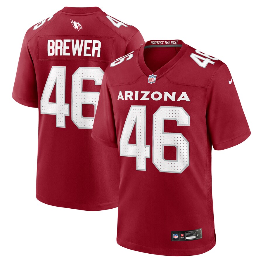 Men's Arizona Cardinals Aaron Brewer Nike Cardinal Team Game Jersey