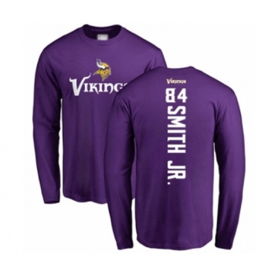 Football Minnesota Vikings #84 Irv Smith Jr. Purple Backer Long Sleeve T-Shirt