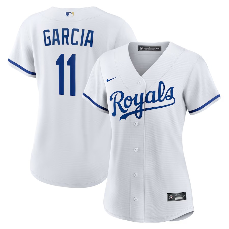 Women's Kansas City Royals Maikel Garcia Nike White Home Replica Jersey