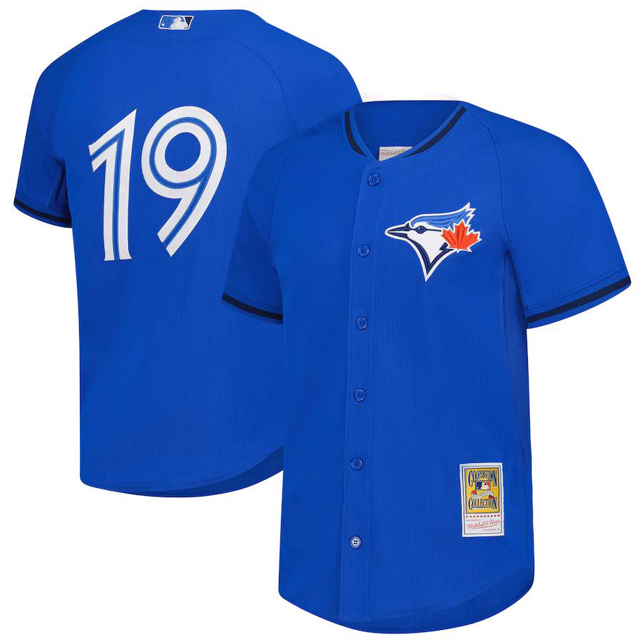 Men's Toronto Blue Jays Jose Bautista Mitchell & Ness Blue Authentic Batting Practice Jersey